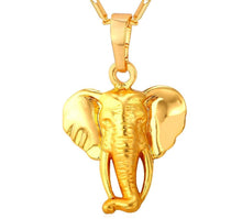 Unisex Gold Color Elephant Necklace