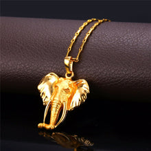 Unisex Gold Color Elephant Necklace