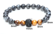 The "Grey Clouds" Marble Beads Charm Bracelet