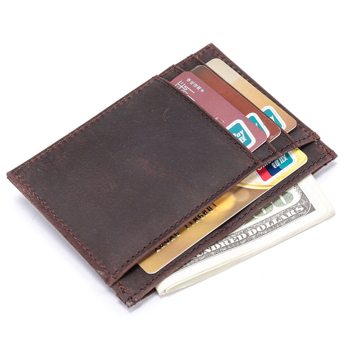 Genuine Leather Ultra Slim RFID Blocking Front Pocket Minimalist Wallet