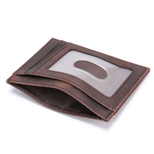 Genuine Leather Ultra Slim RFID Blocking Front Pocket Minimalist Wallet