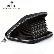 RFID Blocking High Capacity Zipper Card Holder Wallet