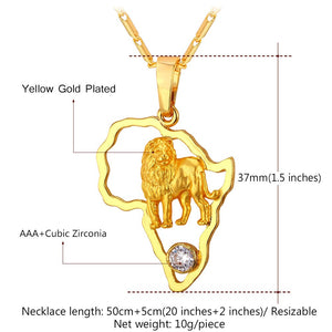 Unisex Lion Africa Pendant Necklace